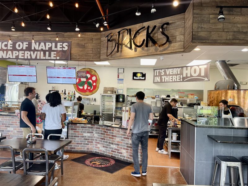 Billy Bricks Wood Fired Pizza storefront in Naperville IL